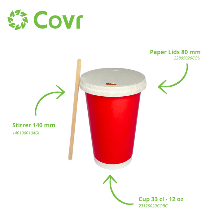 Red paper cups 33 cl / 12 oz cold drinks