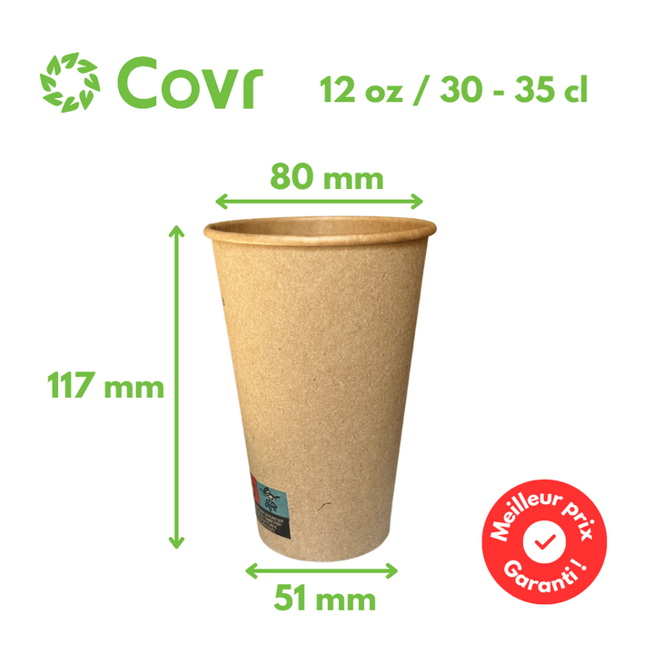 Kraft paper cups 33 cl / 12 oz