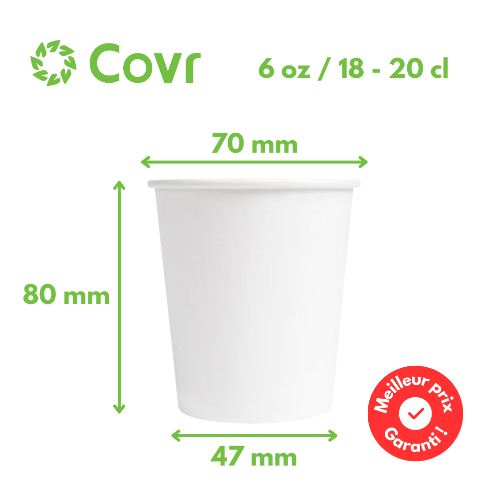 Vasos de cartón blancos 18 cl / 6 oz