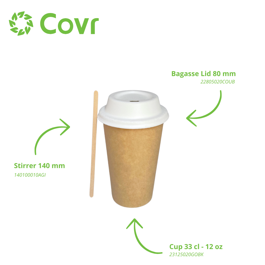 Kraft paper cups 33 cl / 12 oz