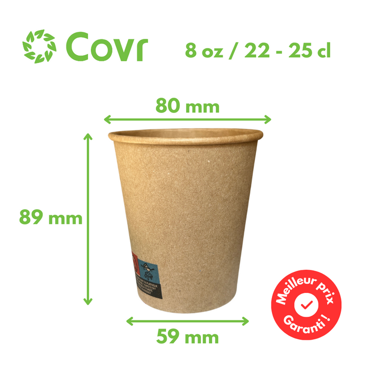 Kraft paper cups 25 cl / 8 oz