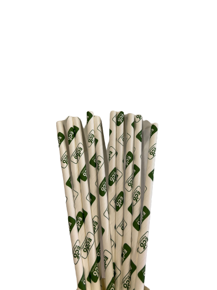 Customized Disposable Paper Straws 20 x 1 cm (10,000 units)