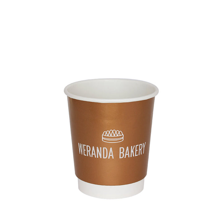 Customized double-wall 25 cl / 8 oz plastic-free paper cups (1000 units or more)