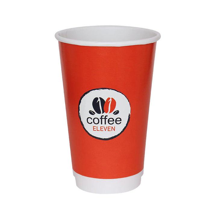 Vasos de cartón sin plástico doble pared 45 cl / 16 oz personalizados (1000 unidades o más)