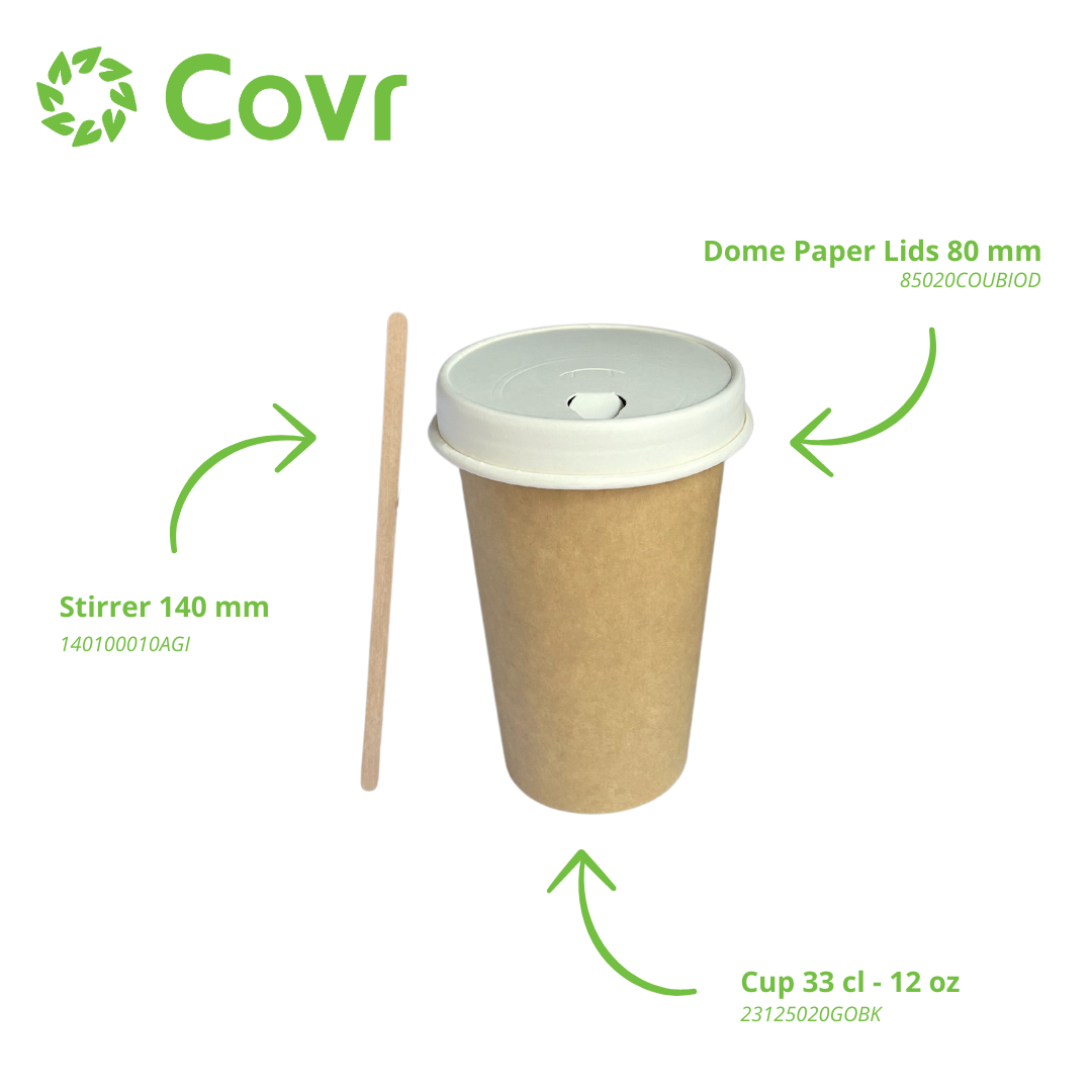 Kraft paper cups 33 cl / 12 oz - 280 + 18 gsm