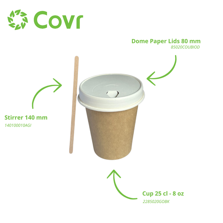 Kraft paper cups 25 cl / 8 oz - 280 + 18 gsm