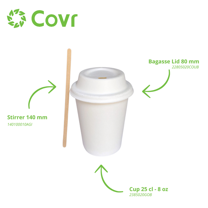 White paper cups 25 cl / 8 oz -  250 + 15 gsm