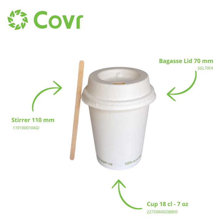 Plastic-free paper cups 18-20 cl / 6-7 oz - 225 gsm