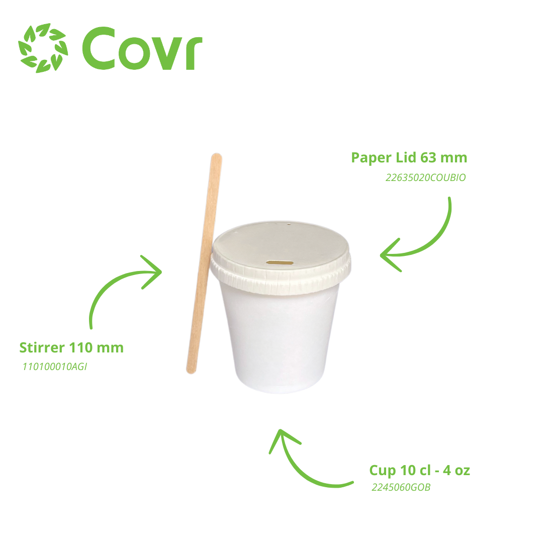 White Espresso paper cups 10-12 cl / 4 oz - 190 + 15 gsm