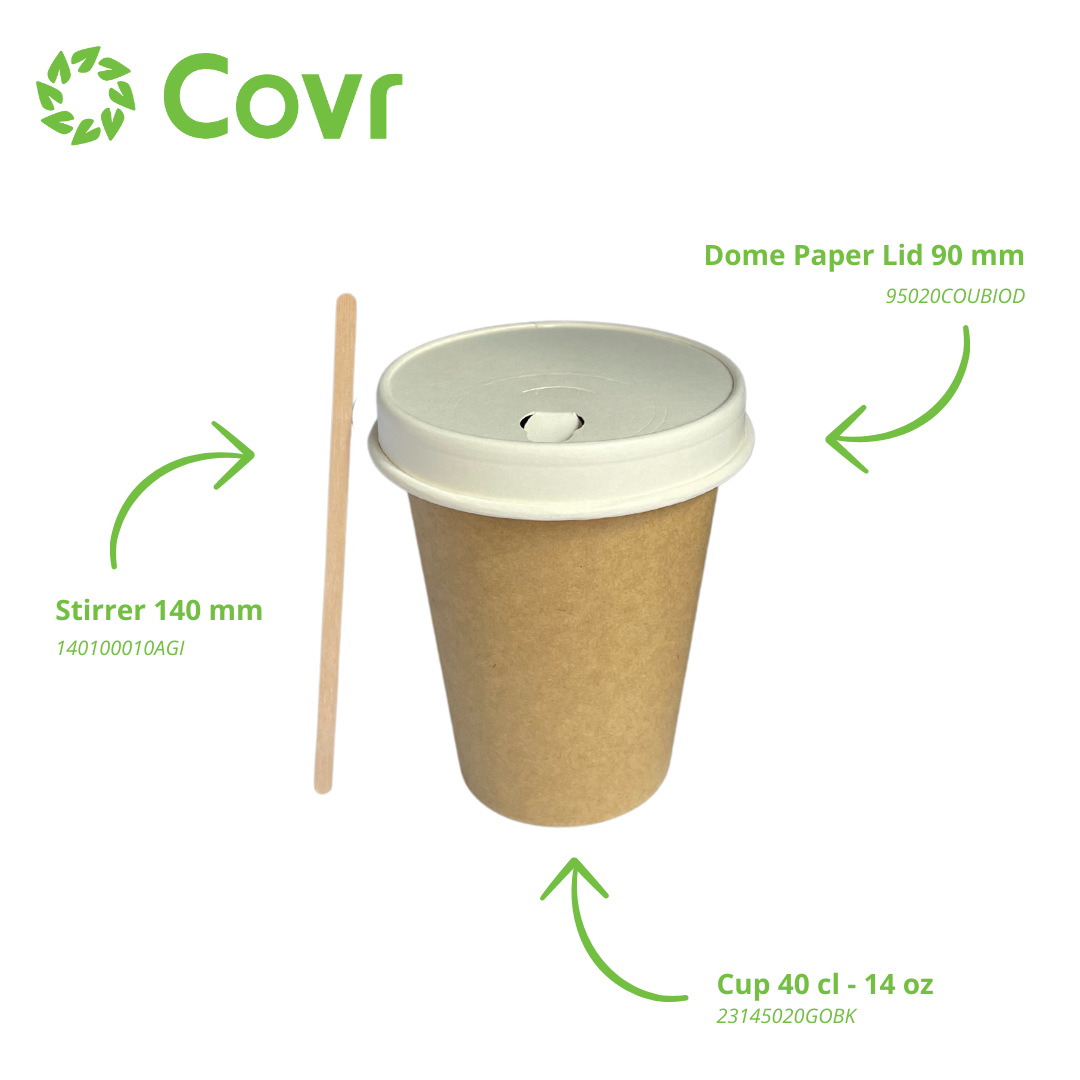 Kraft paper cups 40 cl / 14 oz - 300 + 18 gsm