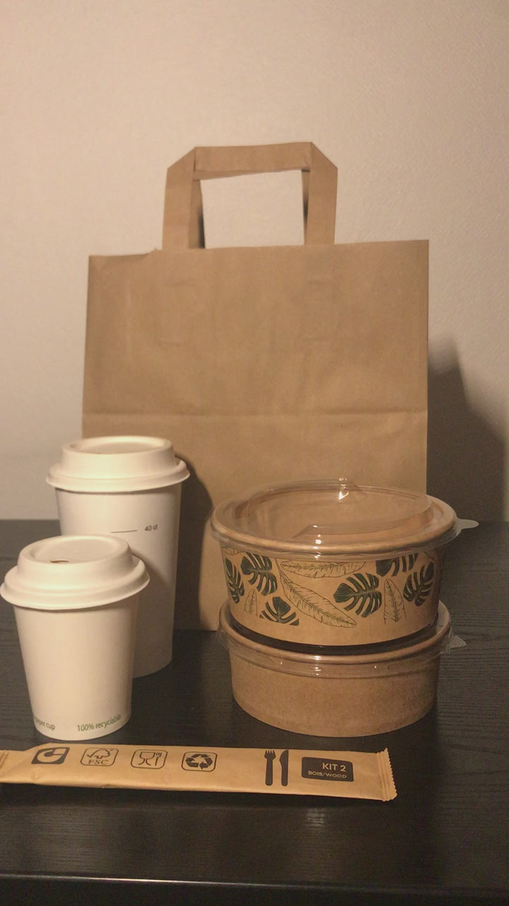 Brown Kraft paper bags 26+17x27 cm 80 gr (250 units)