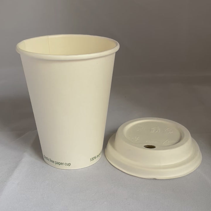 White plastic-free paper cups 40 cl - 14 oz (1000 units)