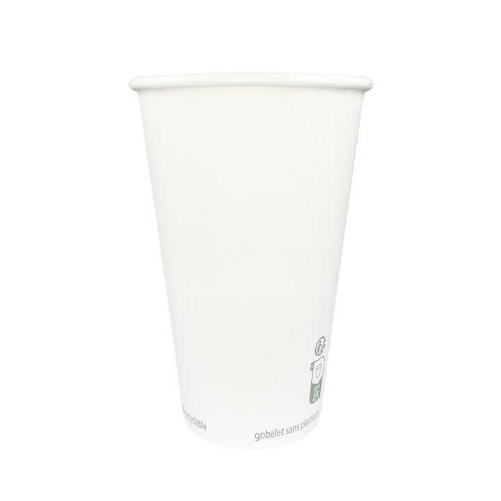 Vasos Cajas de cartón blancas sin plástico 50 cl - 16 oz (1000 unidades)