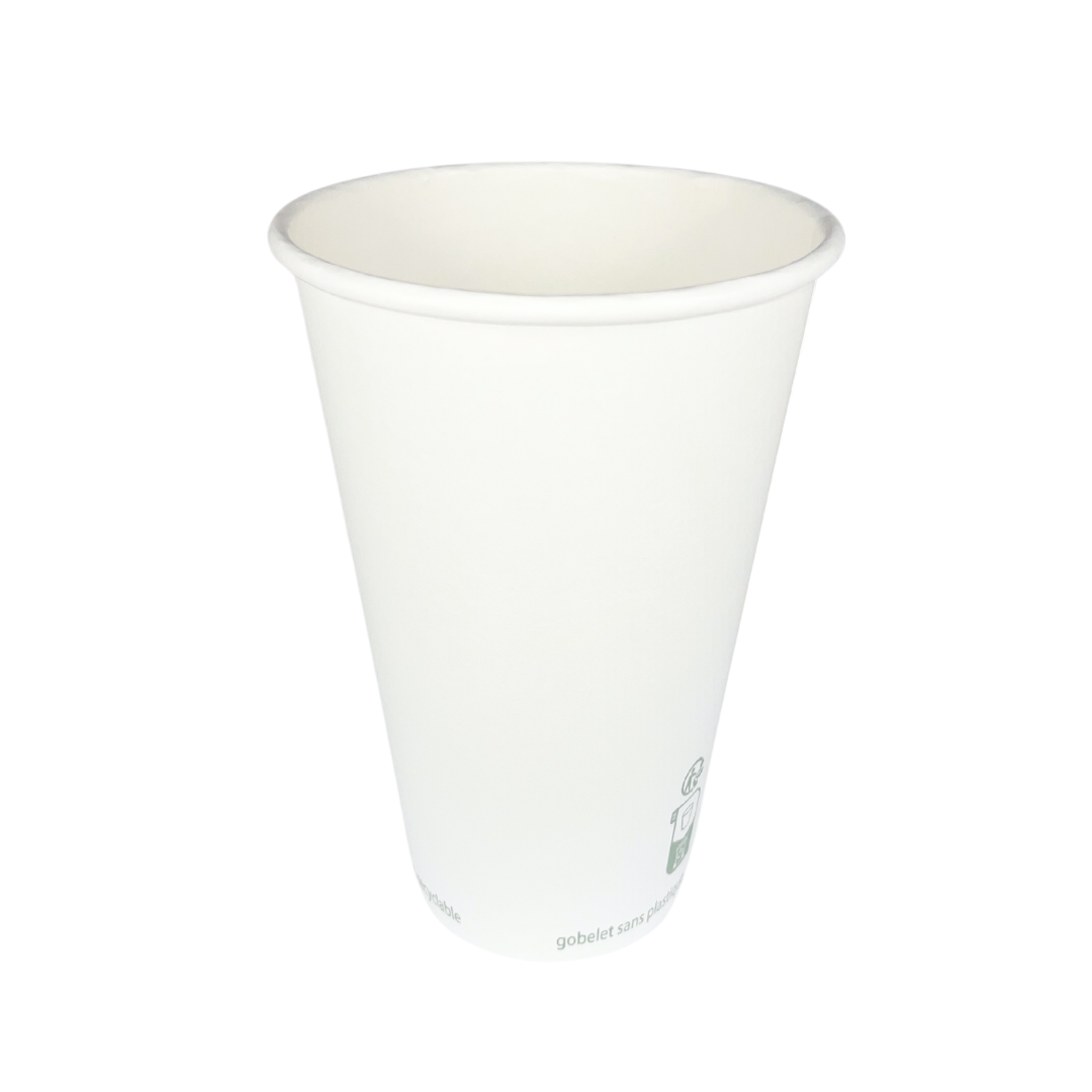 Vasos Cajas de cartón blancas sin plástico 50 cl - 16 oz (1000 unidades)